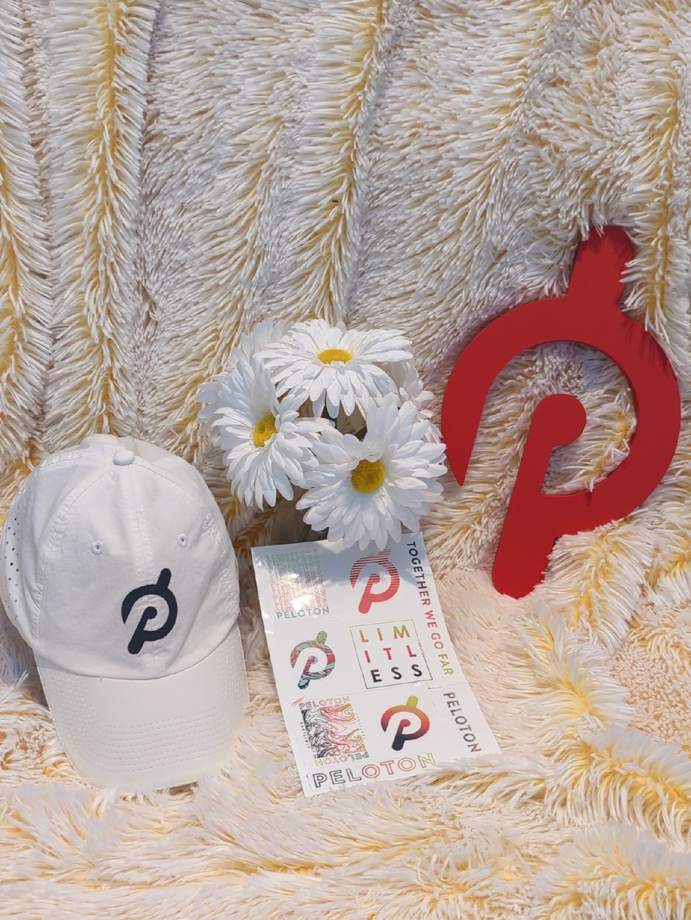❣️🚲Peloton Baseball Cap Hat, Stickers, Handmade Logo Sign Fitness Bundle🚲❣️